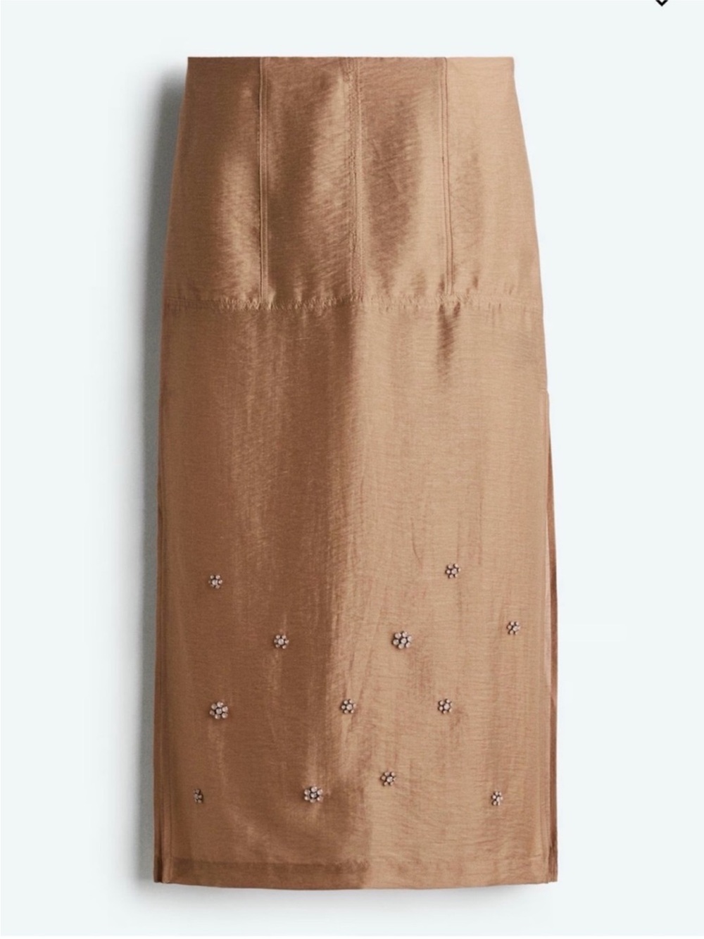 H&M Embellished Tan Midi Skirt - Picture 4 of 5